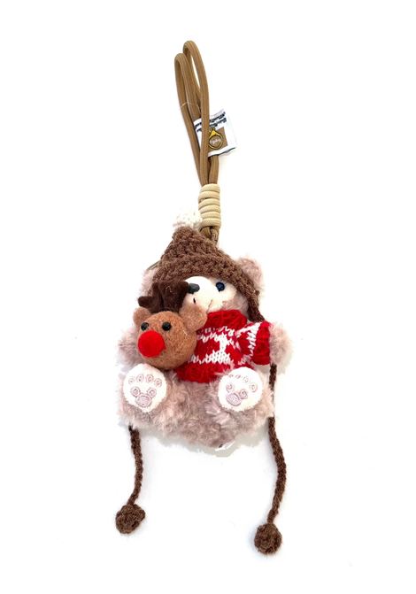 Portachiavi TEDDY CHRISTMAS LABEL ROSE | PORTACHIAVITEDDY CHRISTAMS